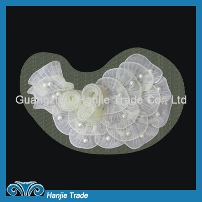 Elegant Chiffon Flower Beading Applique for Garment