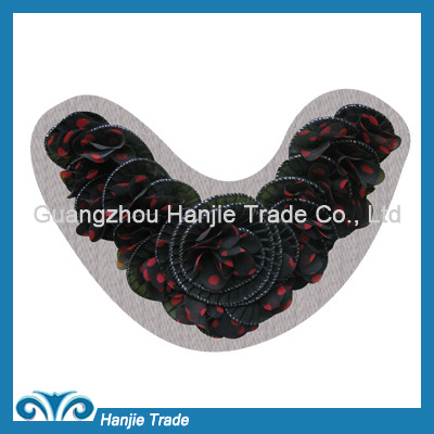 Black Embroidery Flower Lace Trims Collar for garment