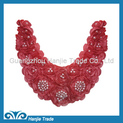 Embroidery Flower Lace Trims Collar Beading for garment