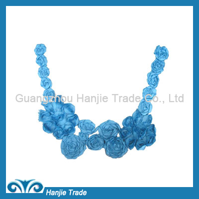 Newest Blue Chiffon Tops Collar for Garment