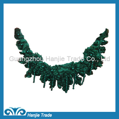 Hot Selling Green Chiffon Tops Collar for Garment