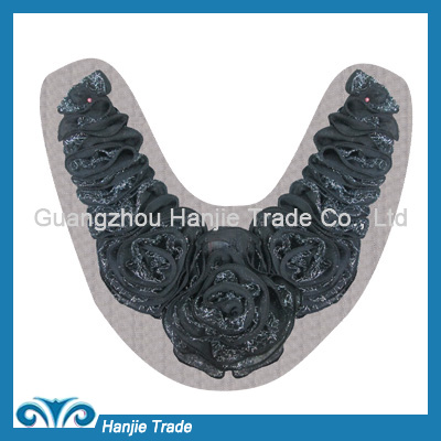 Gray Embroidery Flower Lace Trims Collar for garment