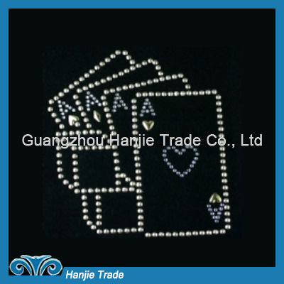 Wholesale Poker Design in Hot fix Rhinestone Motif