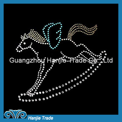 Wholesale Horse Puppet HotFix Rhinestone Motif