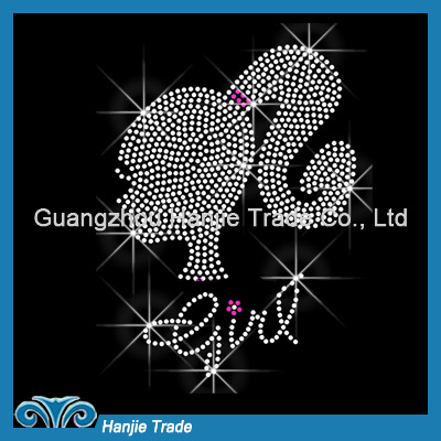 Wholesale Shiny Girl Rhinestone Strass Transfer