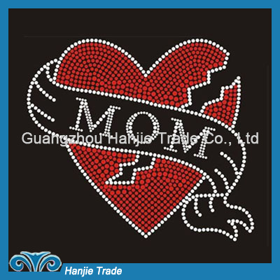 Wholesale Mom and Heart Design HotFix Motif