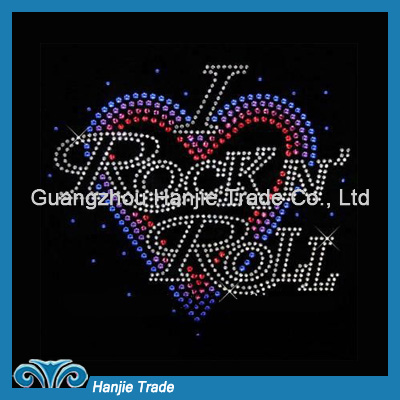 Wholesale Customized Font with Heart Crystal Transfer