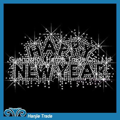 Wholesale Happy New Year Font Rhinestone Transfer