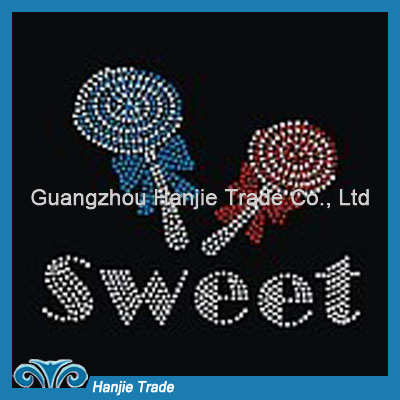 Wholesale Lollipop with Sweet Font Crystal Transfer