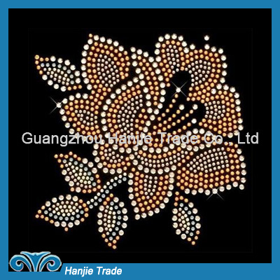 Wholesale Decorative Rose Pattern Hot Fix Crystal Motif