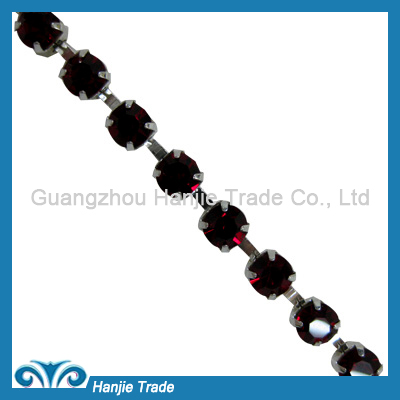 SS28 Silver Plating Siam Color Diamond Cup Chain