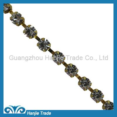 SS28 Glod Plating Crystal Color Strass Cup Chain