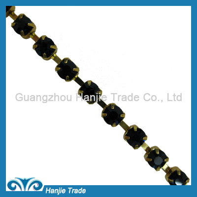 SS28 Gold Plating Montana  Color Rhinestone Diamante Chain