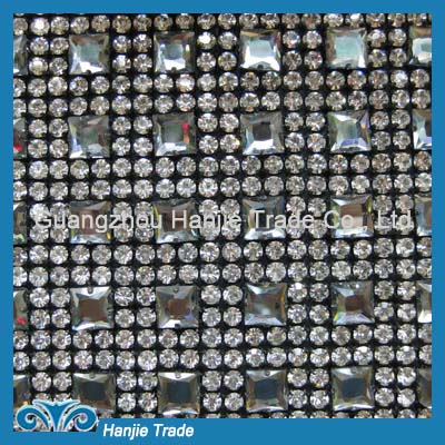 Handmade 24Rows Acrylic Rhinestone Mesh in Wholesale