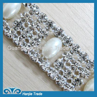 Wholesale Rhinestone Pearl Trim with Ivory Color Pearl