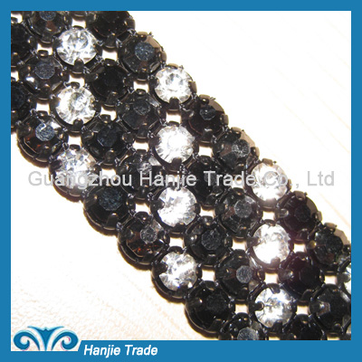 Wholesale 4 Rows Rhinestone Mesh Trimming