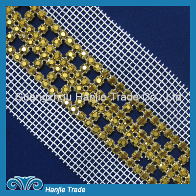 Fashion Rhinestone Trim Band in Aurum Color Crystal