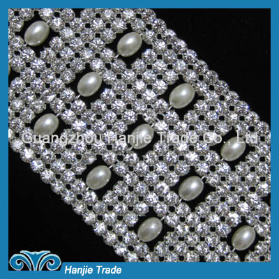 Wholesale Crystal Diamante Trim with Pearl