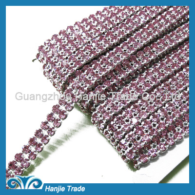 Double Rows Ligth Rose Rhinestone Banding in Wholesale