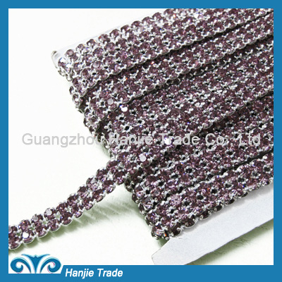 Double Rows Ligth Amwthyst Rhinestone Banding in Wholesale