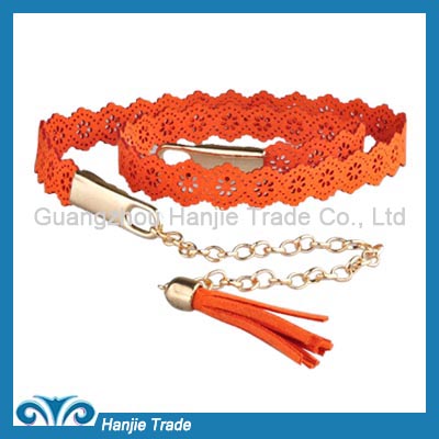 Hot Sale Fashion Orange Hollow Chain Belts for Girls in Wholesale