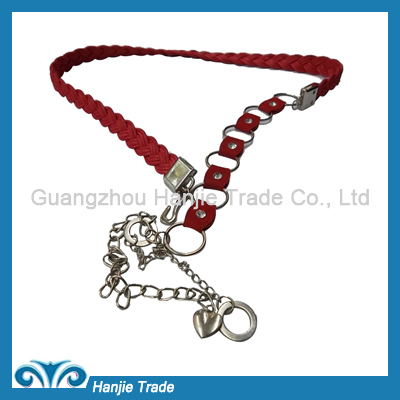 Hot Sale Fashion Red Chain Belts with Stone for Dress in Wholesale