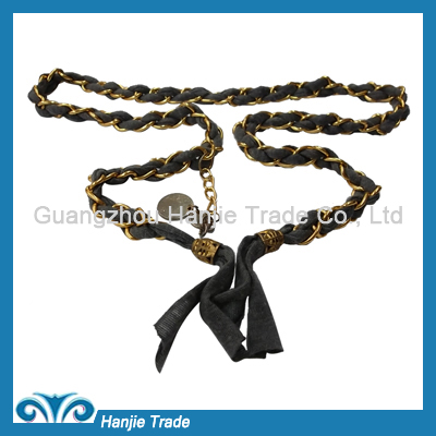 Wholesale Grey Fabric Chain Belts for Dress