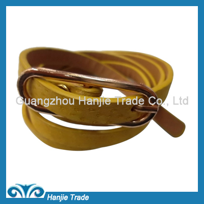 Wholesale Yellow Slim Pigskin Belts for Women