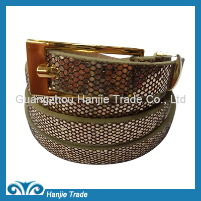 Hot Sale Fancy Golden Color Intrigue Belts for Ladies in Wholesale