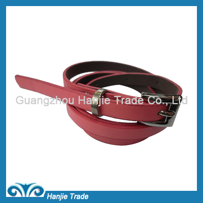 Wholesale Slim Pink PVC leather Belts for Women