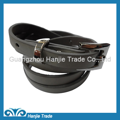 Wholesale Slim Grey PVC leather Belts for Women