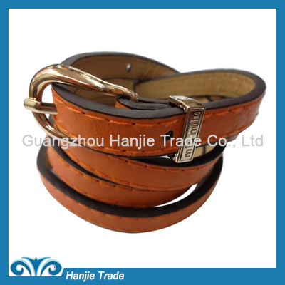 Hot Sale Fancy Orange Miumiu Leather Belts for Girls in Wholesale