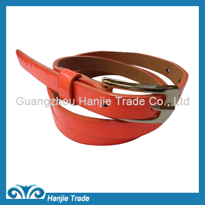 Hot Sale Coral Pink Shiny Belts for Women in Wholesale