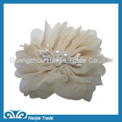 Whosale chic chiffon handmade fabric shoe flower