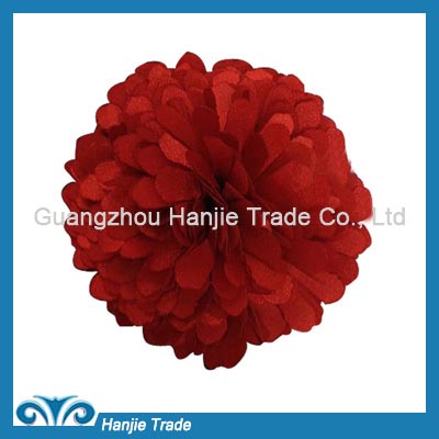 Red handmade garment accessories shabby chiffon flowers wholesale