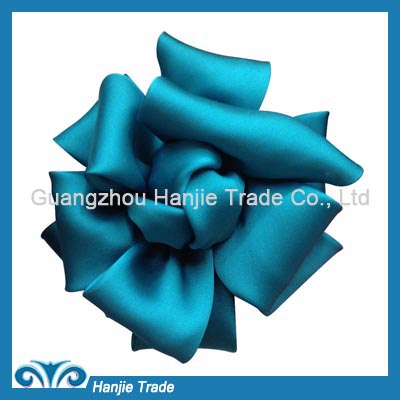 Fashion blue satin flower shoe decoration for women