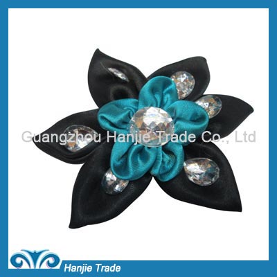 Elegant decorative satin and stone flower shoe ornament