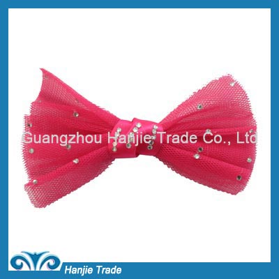 Cheap cute red mesh bow shoe clip for children