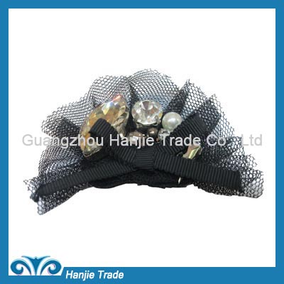 Wholesale black mesh with stone shoe clip for children