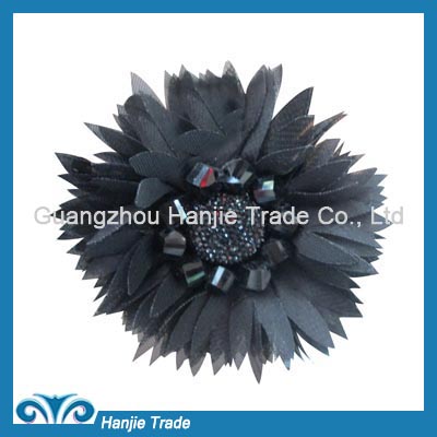 Wholesale handmade stone arround with fabric flower for shoe accessory