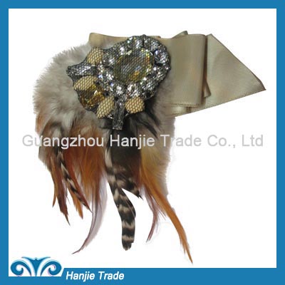 Wholesale handcraft feather and fabric ladies high heel accessories