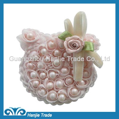 Popular pink handmade pearl and fabric shoe accessories