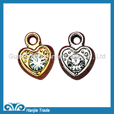Wholesale Gold And Silver Crystal Heart-shape Pendant For Underwear