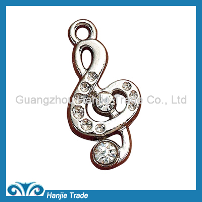 Fashionable Silver Crystal Music Pendant For Bras