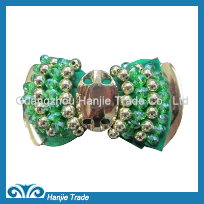 Fashion green glass stone shoe clips in wholesale