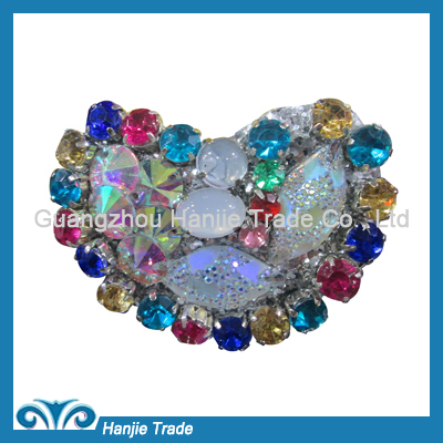 Wholesale fashion crystal heart-shaped shoe decorations