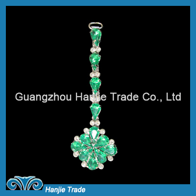 Wholesale fashion green rhinestone shoe accessories for high heel