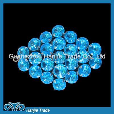 Fashion blue rhinestone shoe decorations for women