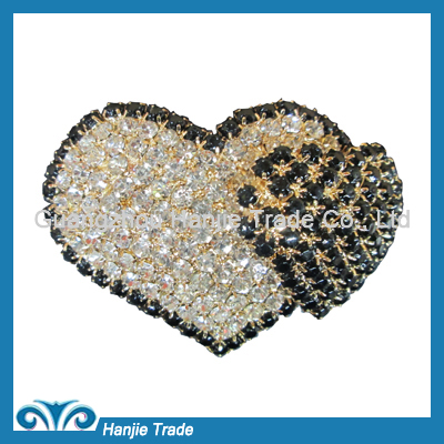 Latest Design fancy heart rhinstone shoe decorations