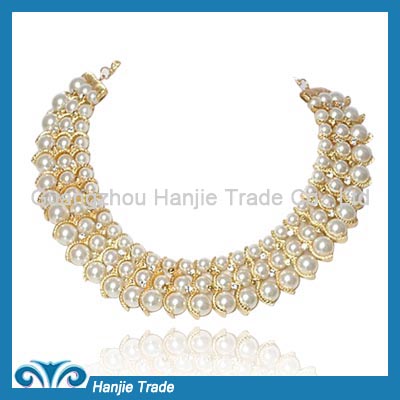 Hot Sale Fancy Statement Pearl Choker Necklace in Wholesale